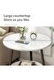 Round Coffee Table, Double Layer Sofa Side Table End Table, Imitation Marble Coffee Round Table Snac - 5