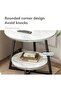 Round Coffee Table, Double Layer Sofa Side Table End Table, Imitation Marble Coffee Round Table Snac - 4