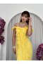 Lined Midi Length Premium Chiffon Dress with Strap Ruffle Detail - 3