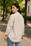 Women's Oversize Loose Cut Shirt - Beige - 5