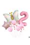 Pink Butterfly Birthday Party Age Balloon Set