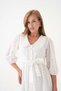 Vintage Scalloped Judge Collar Belted White Dress - 3