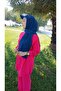 Ready-made Shawl with Hat and Bonnet. Pool Sea Bonnet Shawl that can be used over a Hijab. - 6