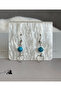 Steel Earrings with Turquoise Natural Stone Heart Charm