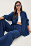 Oversize Muslin Shirt Trousers Set Lsa0014 Dark Blue - 3