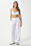 Women's Lana Linen Cotton White Palazzo Pants - 4