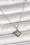 Silver Steel Making Chain Clover Necklace with Zircon for Elegant Woman - 2
