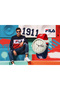 Adult Unisex Analog Watch, Red/Blue 38-338-103, 40 mm - 5