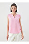 Pink Ruffled Collar Blouse