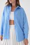 Women's 100% Cotton Oversize Loose Fit Shirt Long Sleeve Loose Fit Summer Casual Daily Blouse - 3