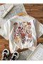 Unisex Summer Garden Flowers Printed Oversize Crew Neck T-Shirt - 3