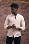 Slimfit Straw Woven Collar Buttoned Slimfit Shirt