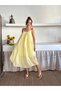 Women's Thin Strap Loose Cut Lined Knee Length Midiboy Tulle Dress