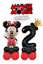 2 Years Old Minnie Mouse Balloon Set Black Number Balloon Balloon Column Mini Mouse Party Theme Easy Installation.