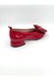 Women's Low Heeled Shoes Soft Bow Genuine Red Patent Leather - 3