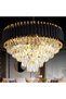 Gold Modern Crystal Chandeliers 5-tier K9 Round Crystal Chandeliers Light Fixture 12 Lights Black