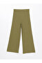Lcwaikiki Basic Khaki Elastic Waist Wide Leg Women's Trousers - 6