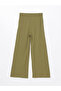 Lcwaikiki Basic Khaki Elastic Waist Wide Leg Women's Trousers - 7