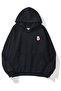 Unisex Letter B Black Sweatshirt Hoodie