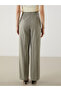 Lcw Vision Khaki Wide Leg Women's Linen Blend Pants - 4