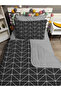 Quilted Gray Geometric 4Piece(100% Cotton 120X200 with Fitted Sheet) Single Bedspread Set