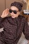 Leopard Pattern Bonnet and Bag Gift Gathered Waist Hijab Swimsuit Set - 5