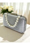 Silver Gray Lame Color Laser Snake Pattern Evening Dress Bag Night Wedding Wedding Engagement Graduation Portfolio - 4