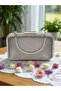 Anthracite Gray Platinum Color Laser Snake Pattern Evening Dress Bag Night Wedding Wedding Engagement Graduation Portfolio - 5