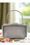 Anthracite Gray Platinum Color Laser Snake Pattern Evening Dress Bag Night Wedding Wedding Engagement Graduation Portfolio - 3