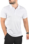 White Plus Size Polo Collar T-Shirt Breathable Cotton Fabric Oversized Men's T-Shirt 2504349