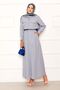 Double Suit with Pocket Detail Skirt Gray