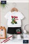 Children's Unisex “Dino Racer“ Special Printed Crew Neck T-Shirt - Shorts Set