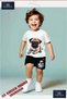 Children's Unisex “Dog Pug Laying“ Custom Printed Crew Neck T-Shirt - Shorts Set - 2