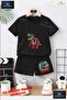 Kids Unisex “ Dinosaur Colorful Single “ Custom Printed Crew Neck T-Shirt - Shorts Set