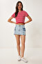 Mini Denim Skirt with Pockets Lrc0005 Light Blue