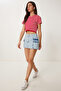 Mini Denim Skirt with Pockets Lrc0005 Light Blue - 2