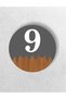 Round Metal Composite - Wooden Apartment Site -Apartment Hotel Office Door Number - Door No: 9 Nine