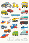 Educational Vehicles Sticker Book for Kids - Colorful Activity Book with 60 Stickers - 8