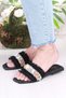 3572 Linen Bead Stone Detailed Holiday Slippers Daily Slippers Women's Slippers - 2
