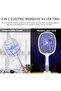Electric Fly Swatter, 3500V USB Rechargeable Fly Killer Bug Zapper Racket with Charging Base, Home a - 2