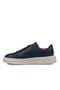 Navy Blue Tommy Men's Leather Sneakers Comfort Sole Shoes - 5