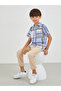 Checked Spread Collar Shirt and Trousers Set