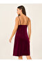 Velvet Cowl Neck Slip with Side Thigh Slit - 3
