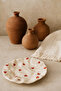 4 Pcs Ceramic Heart Detailed Wrinkle Design Handmade Cake Food Presentation Plate Dessert Breakfast Plate - 4
