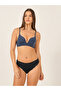 Letter Tape Strap Padded Non Wired Plunge Bra - 2