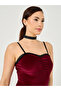 Center Ruched Velvet Slip Dress - 2