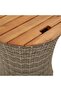 Garden Side Tables 2 pcs with Wooden Top Grey Poly Rattan - 7
