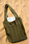 Women's Wave Patterned Knitted Casual Knitwear Khaki Beach Bag 40X36 - 4