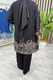 Yonca Takim Viscose Fabric Women's Black Patterned Tunic Trousers Double Set - 5