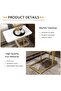 2-Tier C Shaped End Table Sofa Side Table with Metal Frame, Gold Snack Couch Table for Small - 5